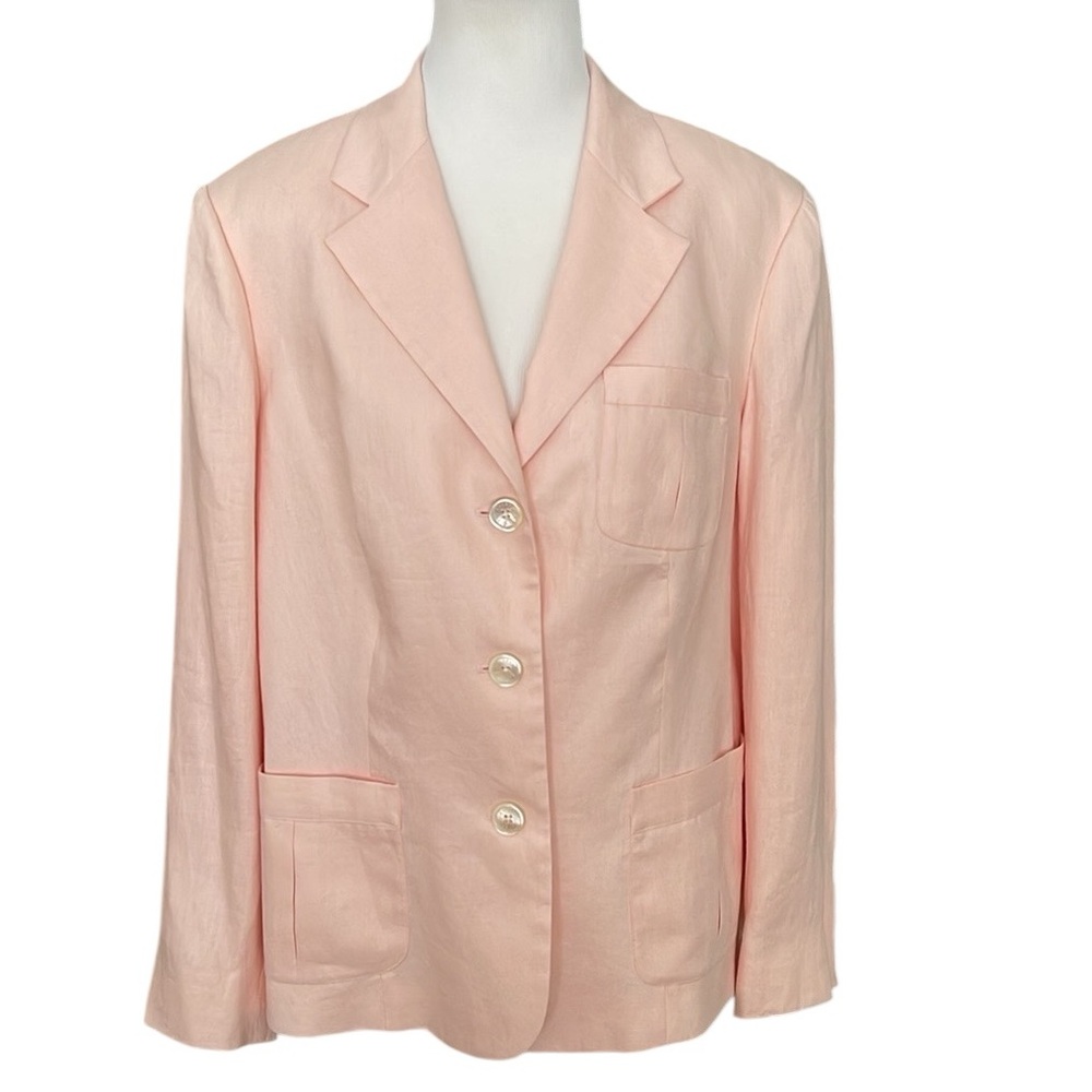 NWT Lauren Ralph Lauren 100% Linen Pink Blazer